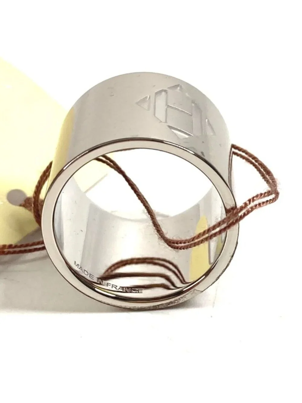 Hermes Scarf Ring Dearman Logo Metal Silver - Picture 7 of 8